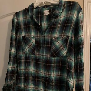 0+0 Flannel plaid shirt size large